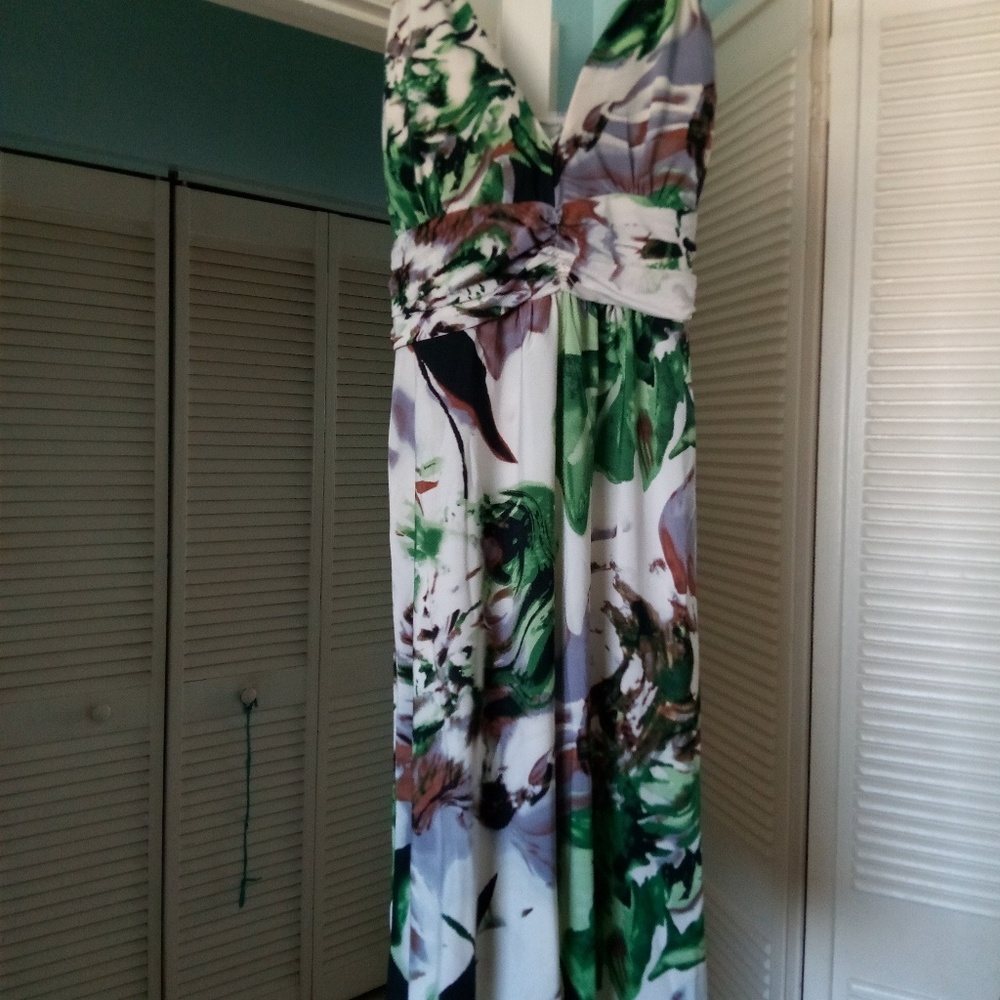 White halter dress with flowers